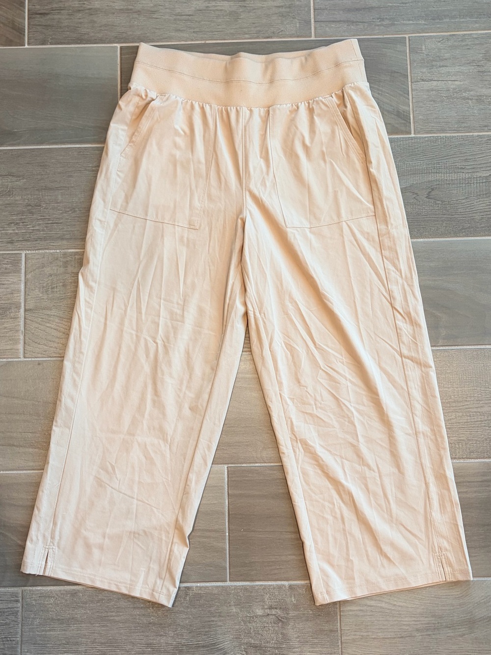 Talbots Women’s Pull-On Wide-Leg Pants in Light Cream
